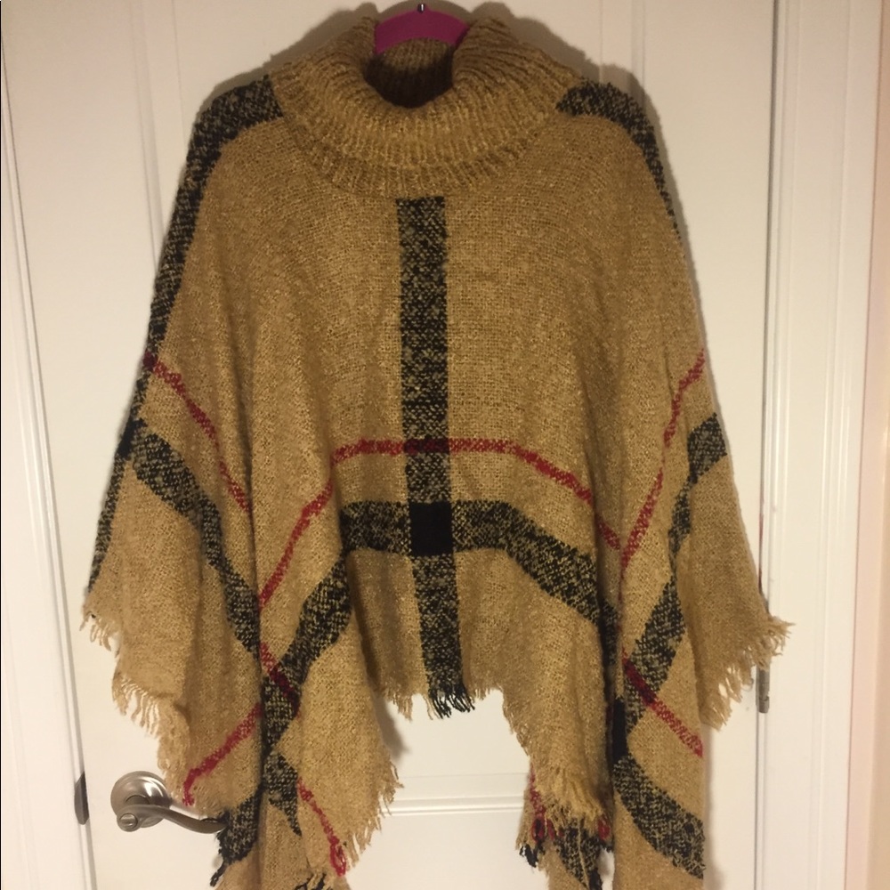 Turtle neck poncho